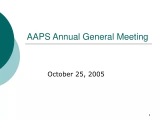 AAPS Annual General Meeting