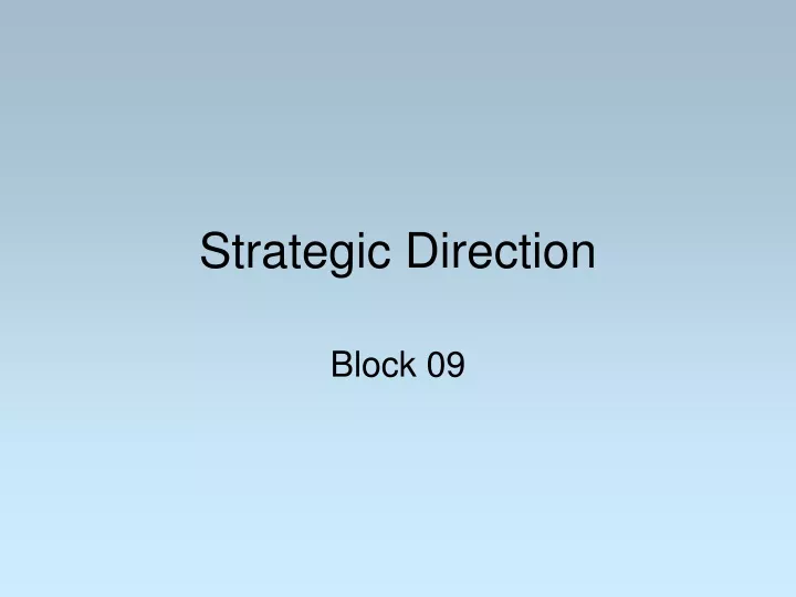 strategic direction