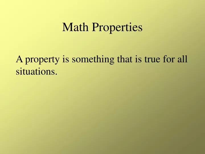 math properties