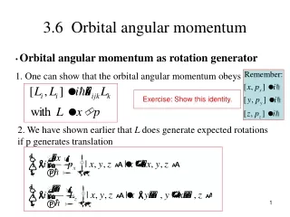 3.6  Orbital a ngular momentum