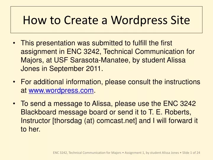 how to create a wordpress site