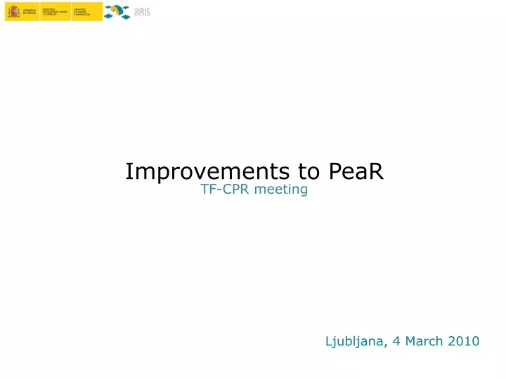 improvements to pear tf cpr meeting