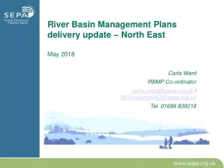 River Basin Management Plans delivery update – North East May 2018