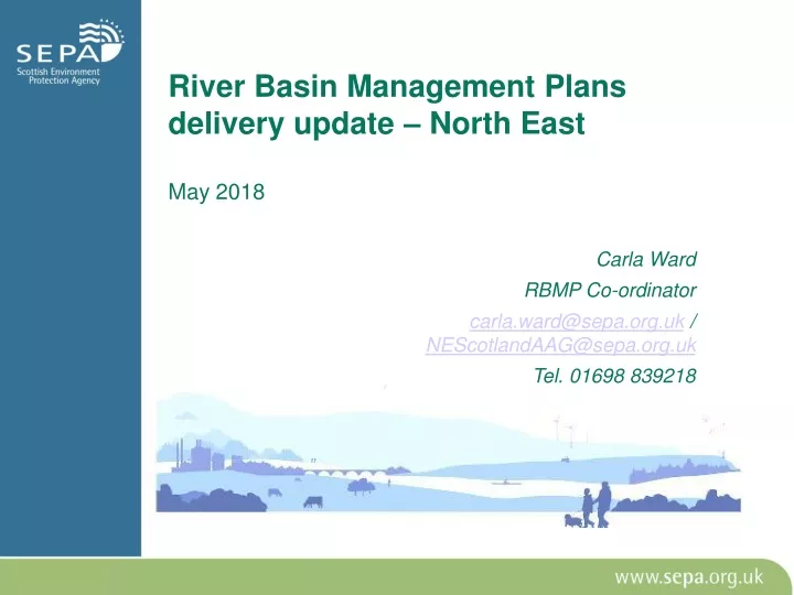 river basin management plans delivery update north east may 2018