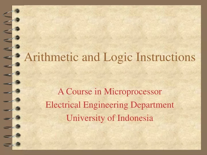arithmetic and logic instructions