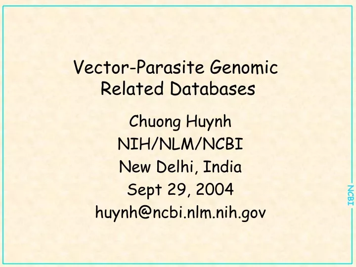 vector parasite genomic related databases
