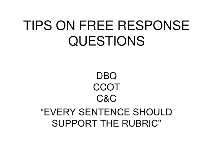 tips on free response questions