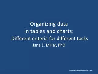 Organizing data  in tables and charts: Different criteria for different tasks