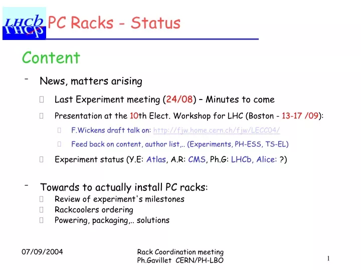 pc racks status