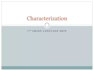 Characterization