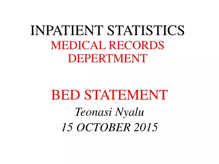inpatient statistics medical records depertment
