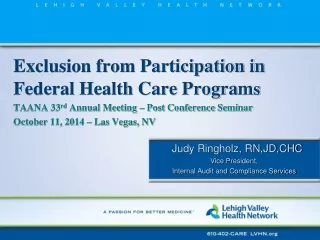 Exclusion from  Participation  in Federal Health Care  Program s