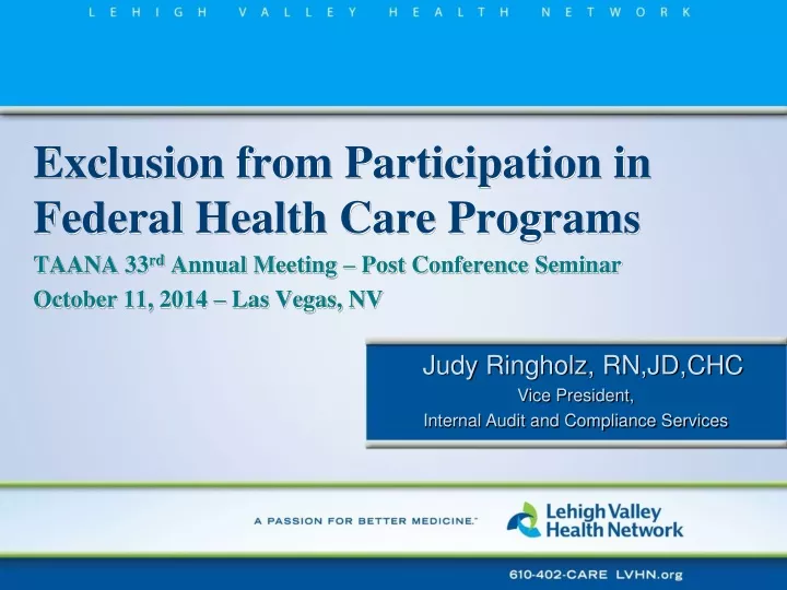 exclusion from participation in federal health