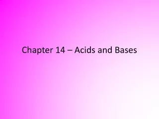Chapter 14  –  Acids and Bases