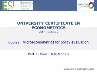 University certificate in Econometrics 2017 · Edition 2