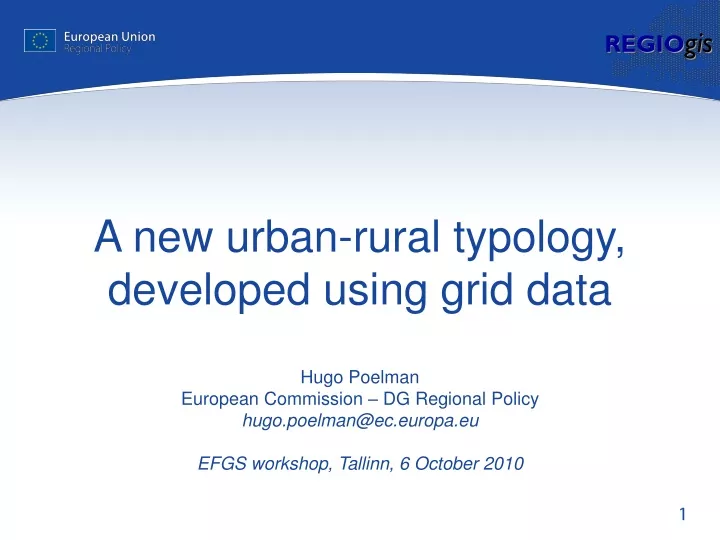 a new urban rural typology developed using grid data