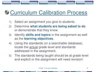 Curriculum Calibration Process