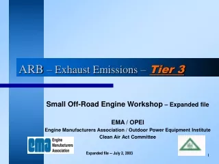 ARB  – Exhaust Emissions – Tier 3