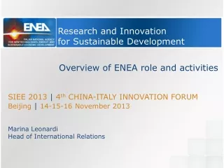 Research and Innovation  for Sustainable Development