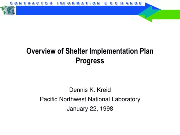 overview of shelter implementation plan progress