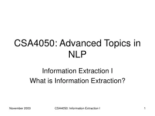 CSA4050: Advanced Topics in NLP