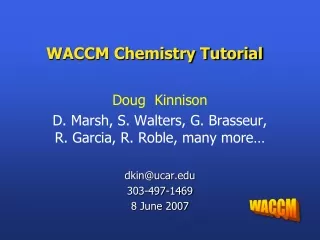 WACCM Chemistry Tutorial