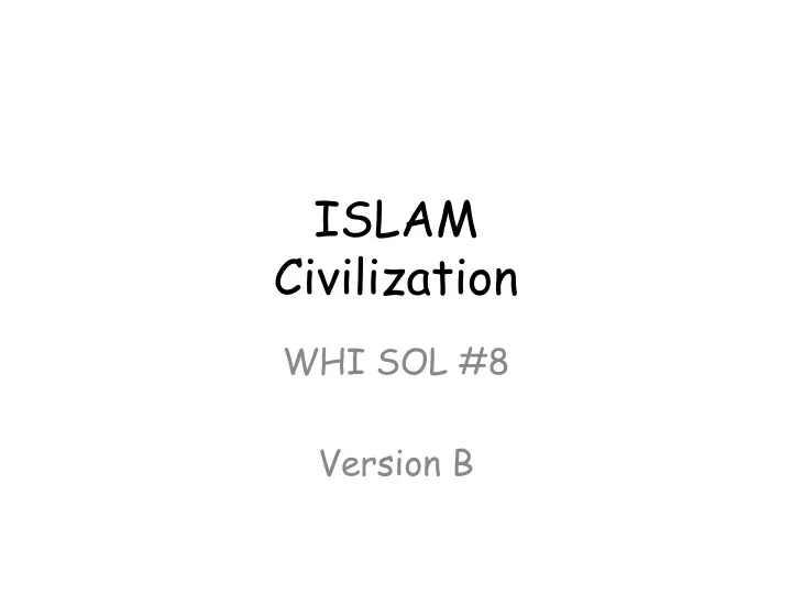 islam civilization