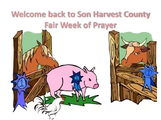 Welcome back to Son Harvest County Fair Week of Prayer