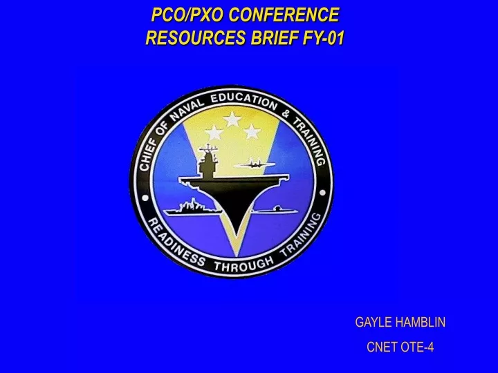 pco pxo conference resources brief fy 01