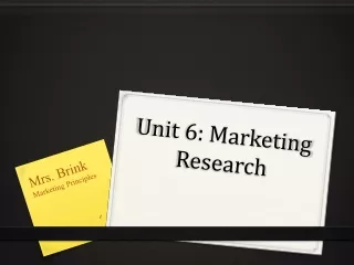 Unit 6: Marketing Research