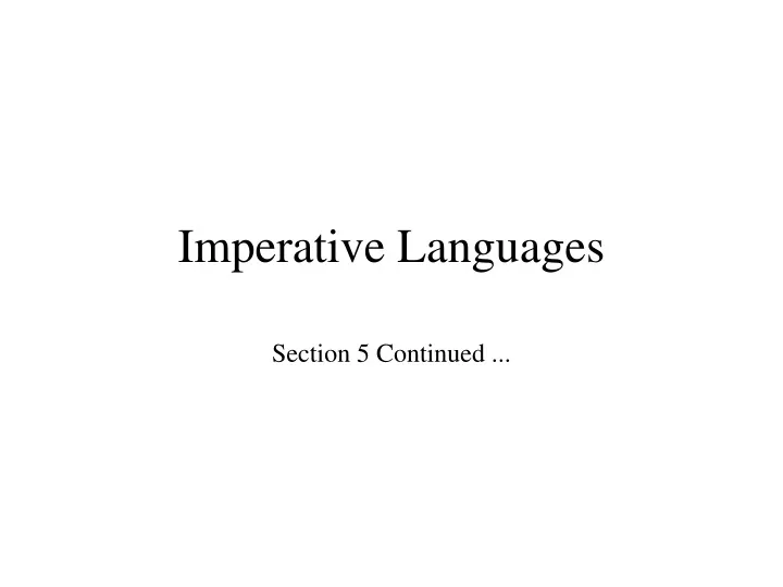 imperative languages