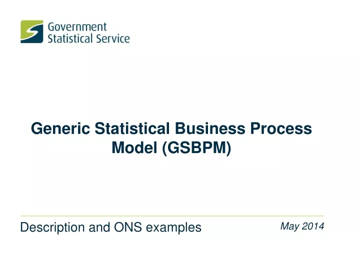 generic statistical business process model gsbpm