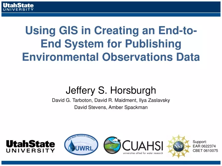 using gis in creating an end to end system for publishing environmental observations data