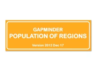 GAPMINDER POPULATION OF REGIONS Version 2012 Dec 17