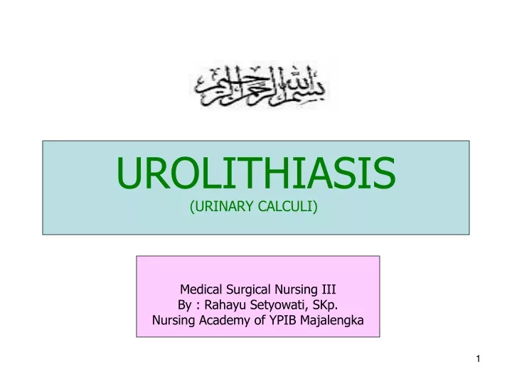urolithiasis urinary calculi