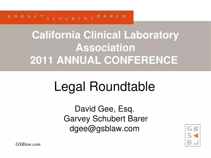 california clinical laboratory association 2011 annual conference