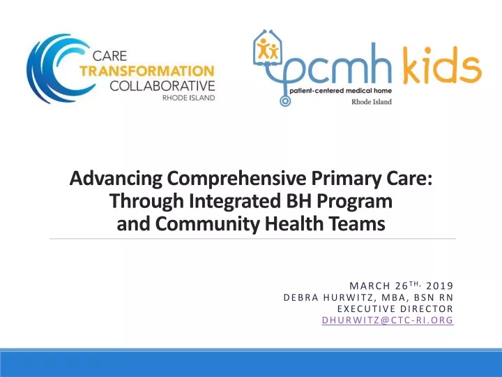 advancing comprehensive primary care through integrated bh program and community health teams