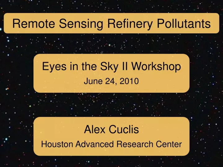 remote sensing refinery pollutants