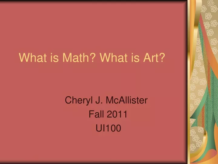 what is math what is art