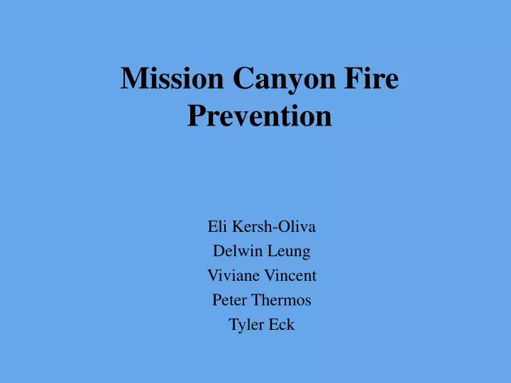 mission canyon fire prevention