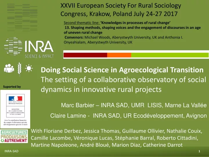 xxvii european society for rural sociology