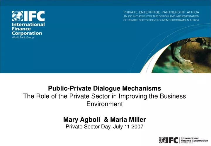 public private dialogue mechanisms the role
