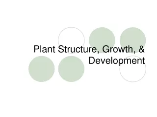 Plant Structure, Growth, &amp; Development