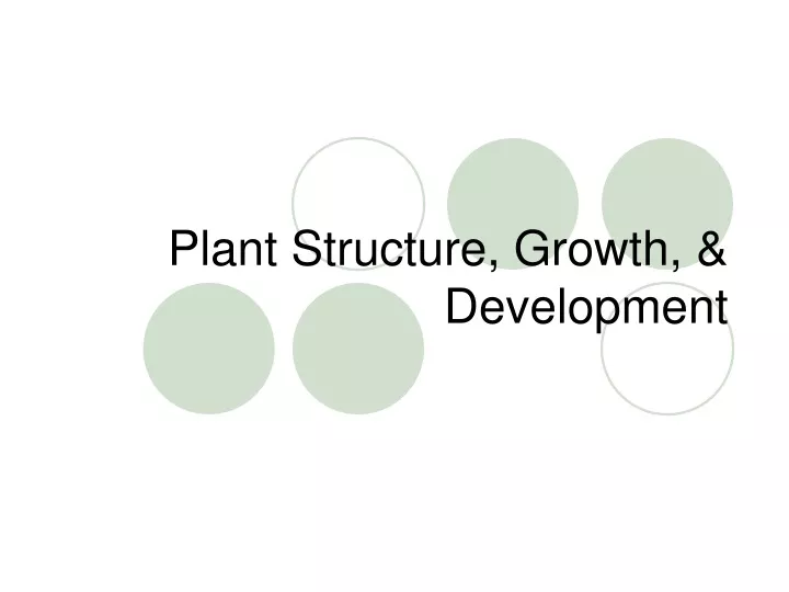 plant structure growth development