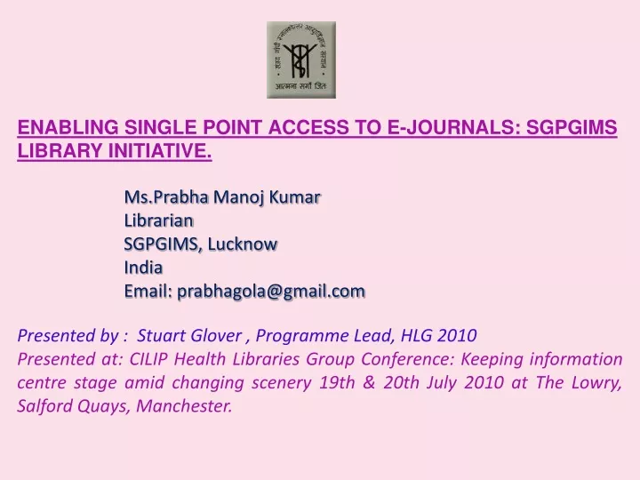enabling single point access to e journals