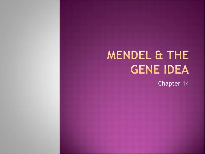 mendel the gene idea