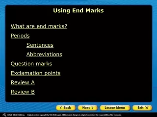 Using End Marks