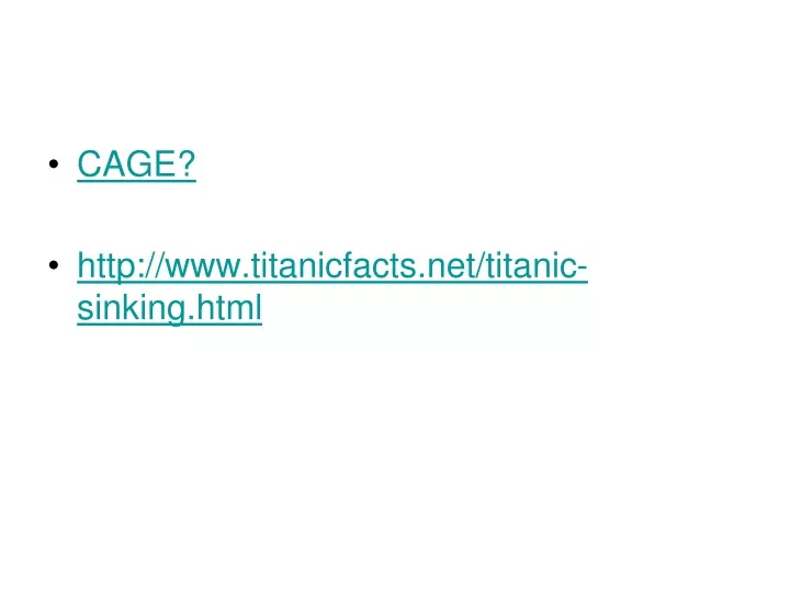 cage http www titanicfacts net titanic sinking