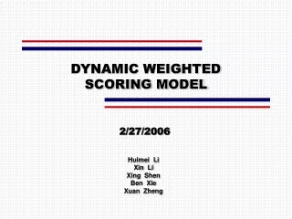DYNAMIC WEIGHTED  SCORING MODEL