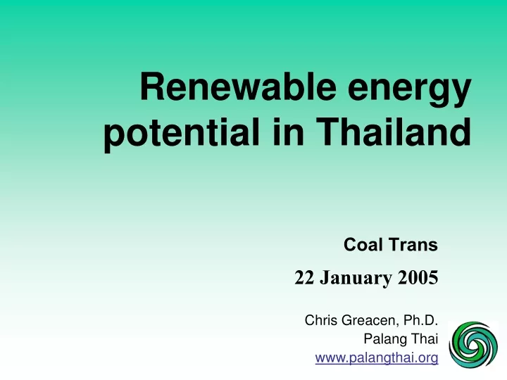 renewable energy potential in thailand